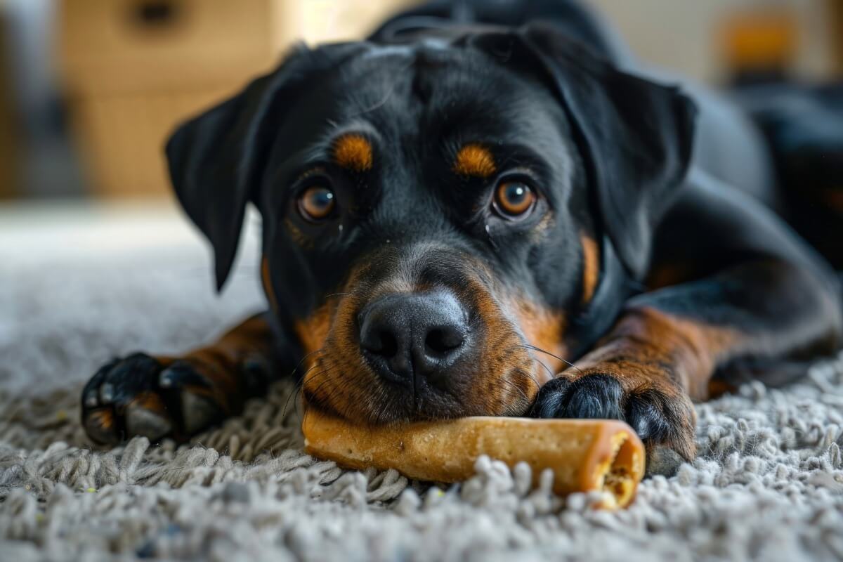 Mastication chien