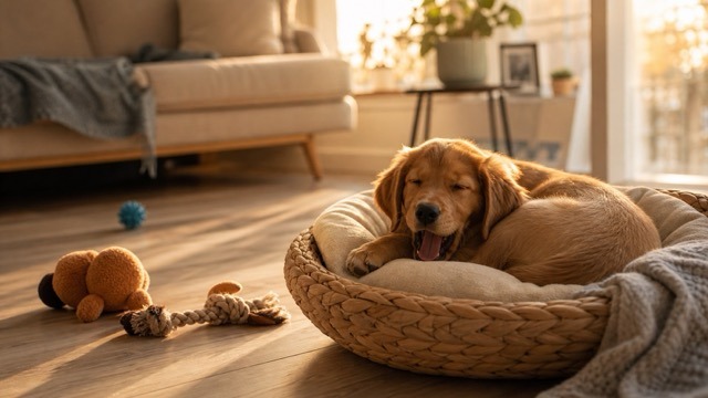 Chiot qui n'arrive pas à se poser