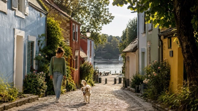 Trentemoult avec son chien