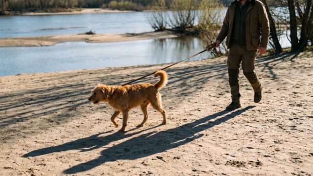 Bords de Loire en Touraine avec son chien